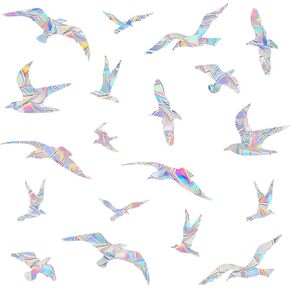 Rainbow Anti Collision Window Decals - Static Clings Stickers for Bird Strikes, Prismatic Non-Adhesive Vinyl Stickers for Glass Windows, Save Birds from Window Strikes (Circle-45)