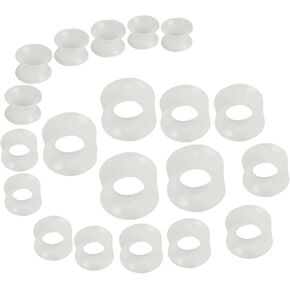 Silicone 10 Pairs Flexible Thin Ear Tunnels Hypoallergenic Earring Gauges Set Stretchers Expander Soft Piercing Jewelry Kit Tuneles De Oreja Para Hombre for Men Women 6-26 MM