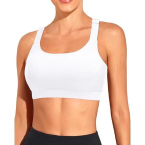 Tempt Me Women White Plus Size Sports Bra Bikini Tops Racerback Bathing Suits Top Padded Swim Tops Only