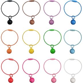 Wire Keychain Cable Stainless Steel, 12 Pcs 1.5mm 6 Inch 12 Colors Cable Key Ring with Bell, Keychain Lock Durable for Keys, Heavy Duty Luggage Tags & Travel Accessories