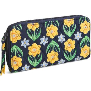 Vera Bradley Premium Cotton Continental Wallet ، النرجس البري