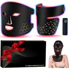 Red Light Therapy for Face and Neck, Rechargeable Infrared Mask, 850nm Near-Infrared, 4 Modes, Anti-Aging Face and Neck Treatment.