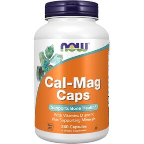 NOW Supplements, Cal-Mag Caps with Vitamin D and Supporting Minerals, Supports Bone Health*, 240 Veg Capsules
