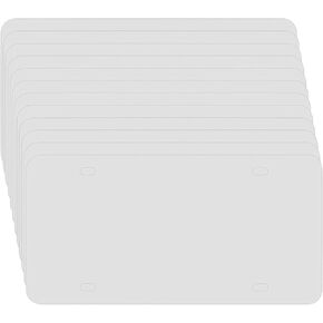 12 Pack 12 x 6 Inch Sublimation License Plate Blanks, Metal Automotive Sublimation License Plates Tag, Metal Aluminum Automotive Front License Plate Tag for Custom Design Work, White