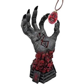Berserk Statue Hand of God Figurine with Behelit Egg Of King Necklace - Hand of Mad Grim Reaper Skull Rune Sculpture - Berserk Comics Lover Gift Halloween Decoration Home Ornament Collectible