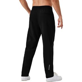 Yuerlian Men's Lightweight Sweatpants Open Bottom Sweat Pants for Men Straight Leg Gym Sweatpants Lounge Pants with Pockets