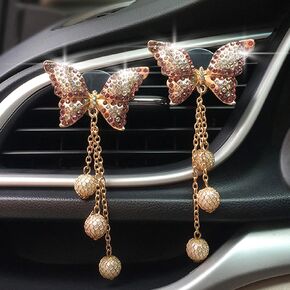 2Pcs Car Air Vent Clip,Bling Crystal Cute Bee Car Air Vent Clips, Car Air Conditioning Outlet Clip Decorative,Rhinestone Car Decoration for Women Interior Decor Bling Car Accessories