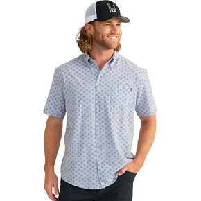 HUK Men's Kona Pattern Short Sleeve Fishing Button Down Shirt