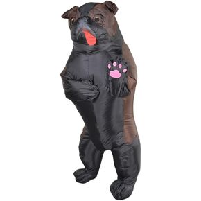 Funny Inflatable Costume for Adult Blow up Bullydog Costume Halloween Party Puppy Dog Cosplay Costume Onesie