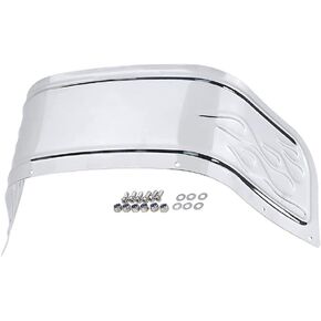 تنورة تنورة السفلية السفلية ، تنورة تقليم الأمامية على طراز Flame ، 1980-2013 متوافق مع Harley Touring Road King Electra Street Glide - Chrome Silver
