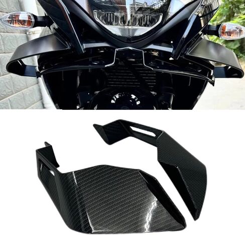 لـ YZF600 R6 R7 YZF600 YZFR6 YZFR7 2017-2024 مفسد جناح الدراجات النارية المفسد فير وينج جناح الهوائي الجناح الأمامي (ألياف الكربون) in Kuwait