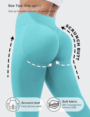 HIGORUN Women Workout Impact Leggings Scrunch Butt Lifting Gym Yoga Seamless Booty Leggings in Kuwait