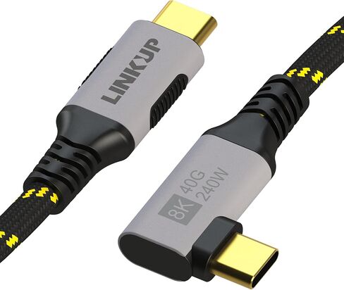 لينك اب - كابل USB 4.0 240 واط للشحن السريع 40Gbps لنقل البيانات نوع C - متوافق مع ثاندربولت 3/4، فيديو 8K@60Hz غلاف متين - لجميع اجهزة USB-C والموزع ووحدة معالجة الرسومات الإلكترونية والكمبيوتر in Kuwait