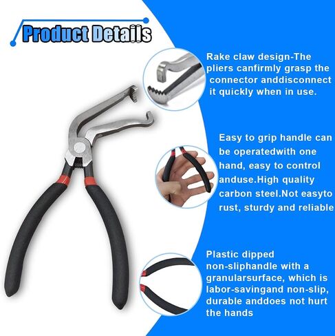 Car Electrical Disconnect Pliers, Automotive Hose Disconnect Tools, Fuel Line Petrol Clip Pipe Pliers for Push Tab Style Plugs, Universal Electrical Connector Repair Pliers (Bend) in Saudi Arabia