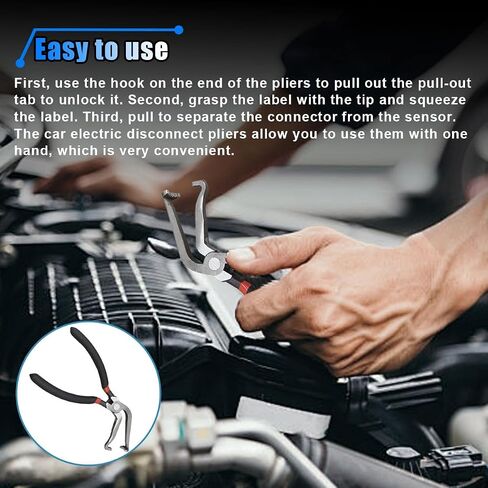 Car Electrical Disconnect Pliers, Automotive Hose Disconnect Tools, Fuel Line Petrol Clip Pipe Pliers for Push Tab Style Plugs, Universal Electrical Connector Repair Pliers (Bend) in Saudi Arabia