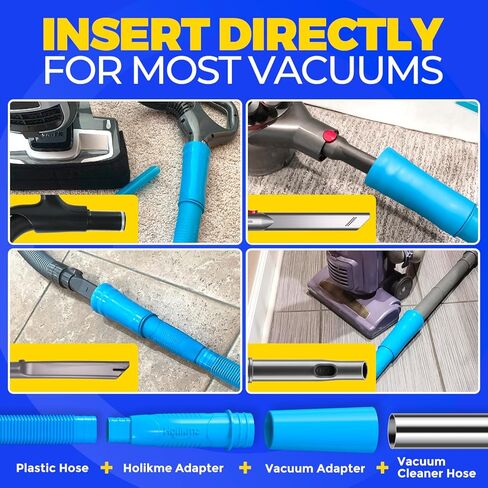 Holikme Dryer Vent Cleaner Kit Vacuum Hose Attachment Brush, Lint Remover, Dryer Vent Vacuum Hose, Black in Kuwait