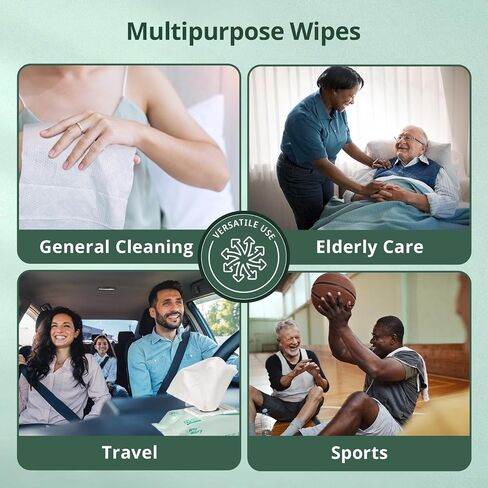 Wet Wipes for Adults, 8"x12" Extra Large Body Cleansing Wipes for Elderly & Incontinence, Extra Thick Adult Washcloths Disposable with Aloe & Vitamin E, Unscented, 55 Count in Saudi Arabia