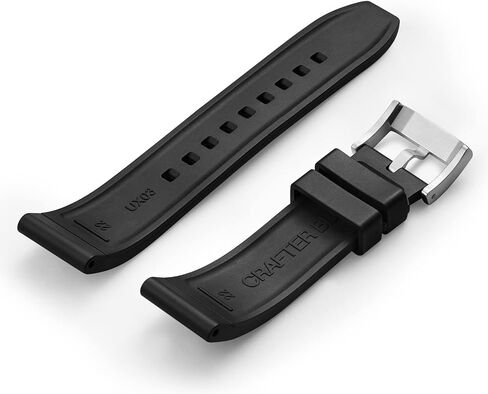 Crafter Blue UX03 Straight End Watch Band Rubber Strap Replacement for All 20mm Width Lug Watches in Kuwait