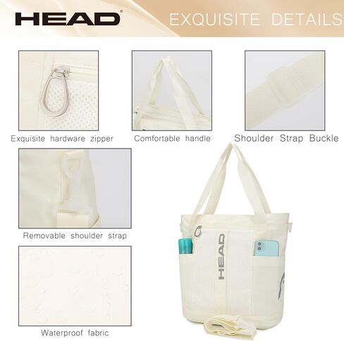 HEAD Crossbody Gym Tote for Women, Waterproof Small Gym Shoulder Bags with Detachable Strap for Shopping/College/Travel in Saudi Arabia