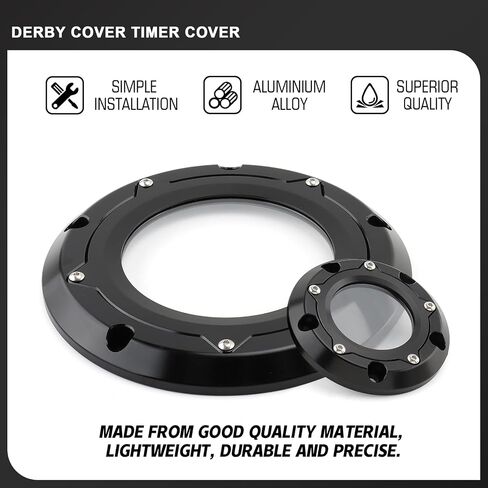 Derby Cover Timing Timer Cover for Harely Touring 1999-2015 Road King Electra Street Glide Road Glide Dyna Fat Bob Street Bob 1999-2017 Softail Fat Boy (Black) in Saudi Arabia