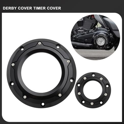 Derby Cover Timing Timer Cover for Harely Touring 1999-2015 Road King Electra Street Glide Road Glide Dyna Fat Bob Street Bob 1999-2017 Softail Fat Boy (Black) in Saudi Arabia