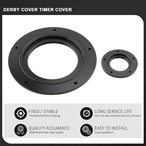 Derby Cover Timing Timer Cover for Harely Touring 1999-2015 Road King Electra Street Glide Road Glide Dyna Fat Bob Street Bob 1999-2017 Softail Fat Boy (Black) in Saudi Arabia