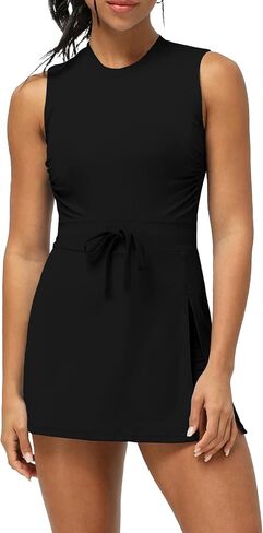 Womens Workout Romper Tennis Dress with Built in Shorts One Piece Athletic Romper Summer Outfits Exercise Gym Clothes in Kuwait