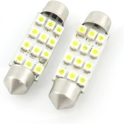 uxcell 41mm White 12 1210 Surface Mount Device Festoon LED Light Map Lamp Bulb 2pcs in Saudi Arabia