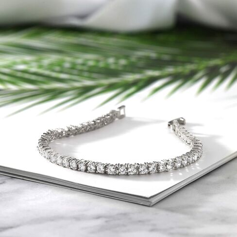 Gem Stone King 14K Gold Plated Cubic Zirconia Classic Tennis Bracelet | Gold Bracelets for Women | 10.00 Cttw | Size 7 Inch in Saudi Arabia