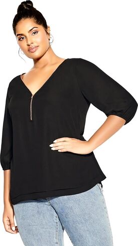 City Chic Women's Plus Size Top - Sexy Fling Elbow Sleeve in Saudi Arabia