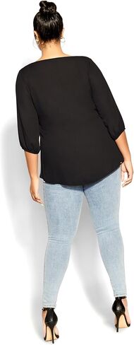 City Chic Women's Plus Size Top - Sexy Fling Elbow Sleeve in Saudi Arabia