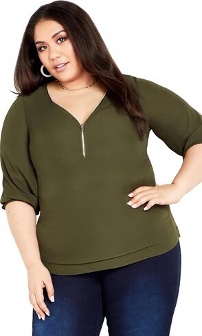 City Chic Women's Plus Size Top - Sexy Fling Elbow Sleeve in Saudi Arabia