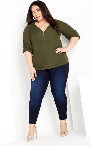 City Chic Women's Plus Size Top - Sexy Fling Elbow Sleeve in Saudi Arabia