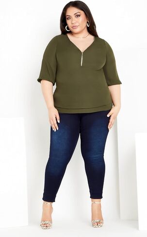 City Chic Women's Plus Size Top - Sexy Fling Elbow Sleeve in Saudi Arabia