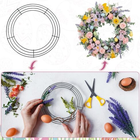 Wire Wreath Frame, 2 Pack 16 Inch Metal Wreath Form Frame, Dark Green Round Wire Wreath Rings for St Patricks Day Easter DIY Floral Crafts Home Decor Indoor Outdoor Holiday Party Decorations Supplies in Kuwait