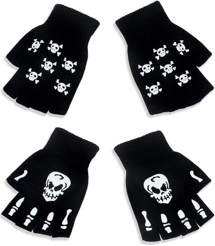 Skeleton Fingerless Skull Bone Gloves For Men And Women in Saudi Arabia