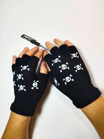 Skeleton Fingerless Skull Bone Gloves For Men And Women in Saudi Arabia