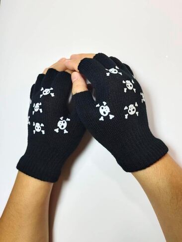 Skeleton Fingerless Skull Bone Gloves For Men And Women in Saudi Arabia