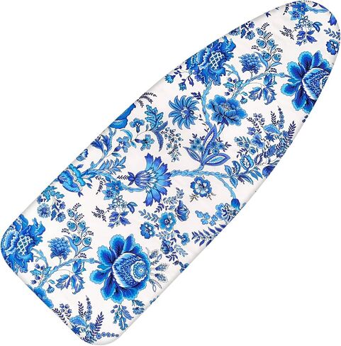 Memeaty Ironing Board Cover and Pad 18x49 Inch Standard Ironing Board Cover with Elastic Edge and Hook and Loop Fasteners Scorch and Stain Resistant Cotton Ironing Covers with Thick Padding in Saudi Arabia