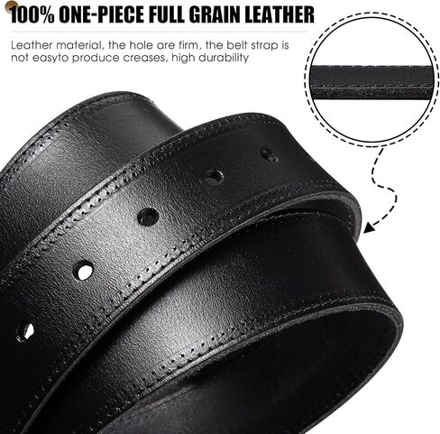HJones Western Belts Genuine Full Grain Leather Belt for Belt Buckle Men's, 1.5" Replacement Belt Strap Without Buckle in Kuwait