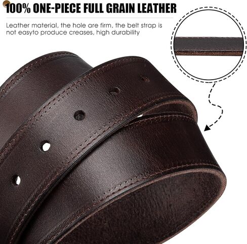 HJones Western Belts Genuine Full Grain Leather Belt for Belt Buckle Men's, 1.5" Replacement Belt Strap Without Buckle in Kuwait