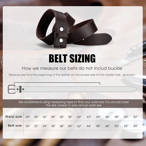 HJones Western Belts Genuine Full Grain Leather Belt for Belt Buckle Men's, 1.5" Replacement Belt Strap Without Buckle in Kuwait