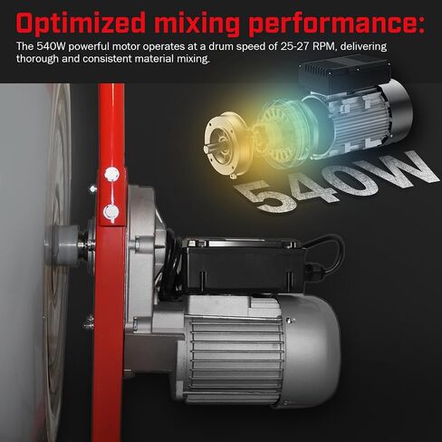 XtremepowerUS 550W المحمولة خلاط الخرسانة الكهربائية الاسمنت خلط بارو آلة خلط مقبض هاون مع عجلة (4.6 متر مكعب / قدم) in Kuwait