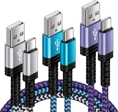 كابل USB C للشحن السريع من Android Auto Samsung، [6FT+5FT+3FT] USB A إلى النوع C شحن سريع لشاحن هاتف Android سلك سيارة لهاتف Galaxy S23/A14/A54/A34/A24/A03S/Z Fold5، Google Pixel 7Pro/7a /7/6/5/4، موتو in Saudi Arabia