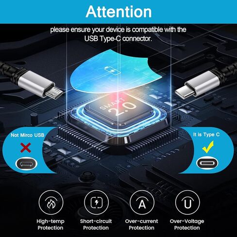 كابل USB C للشحن السريع من Android Auto Samsung، [6FT+5FT+3FT] USB A إلى النوع C شحن سريع لشاحن هاتف Android سلك سيارة لهاتف Galaxy S23/A14/A54/A34/A24/A03S/Z Fold5، Google Pixel 7Pro/7a /7/6/5/4، موتو in Saudi Arabia