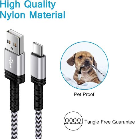 كابل USB C للشحن السريع من Android Auto Samsung، [6FT+5FT+3FT] USB A إلى النوع C شحن سريع لشاحن هاتف Android سلك سيارة لهاتف Galaxy S23/A14/A54/A34/A24/A03S/Z Fold5، Google Pixel 7Pro/7a /7/6/5/4، موتو in Saudi Arabia