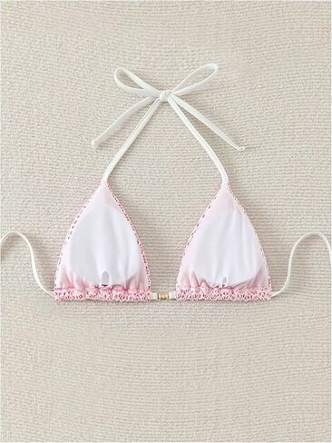 SOLY HUX Women's Halter Bikini Tops Summer String Triangle Bathing Suit Swimsuit Top Only in Saudi Arabia