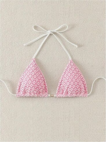 SOLY HUX Women's Halter Bikini Tops Summer String Triangle Bathing Suit Swimsuit Top Only in Saudi Arabia