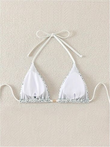 SOLY HUX Women's Halter Bikini Tops Summer String Triangle Bathing Suit Swimsuit Top Only in Kuwait