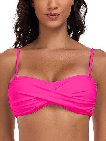 Ocean Blues Women's Strapless Bikini Top Bandeau Swimsuit Off Shoulders Bikini Top Wire-Free Bathing Suit Top in Saudi Arabia